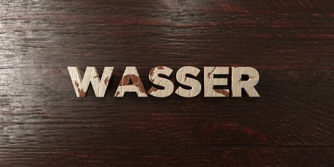 Wasser - grungy wooden headline on Maple  - 3D rendered royalty free stock image. This image can be used for an online website banner ad or a print postcard.