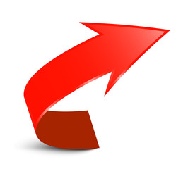 Red Arrow. 3D Vector Symbol.
