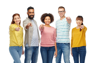Obraz premium international group of people pointing on you