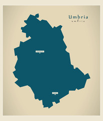 Modern Map - Umbria IT Italy