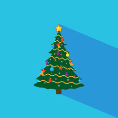  Christmas tree with long shadow.