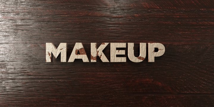 Makeup - grungy wooden headline on Maple  - 3D rendered royalty free stock image. This image can be used for an online website banner ad or a print postcard.