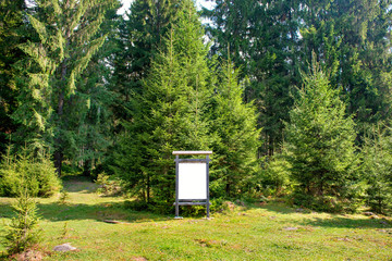Blank sign board in the park