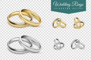 Fotobehang Wedding Rings Set © Macrovector