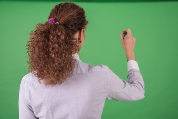 young businesswoman with pen