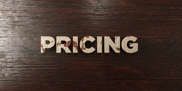 Pricing - grungy wooden headline on Maple  - 3D rendered royalty free stock image. This image can be used for an online website banner ad or a print postcard.