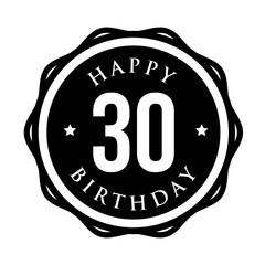 Thirty years happy birthday badge ribbon