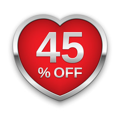 45% off silver badge, vector