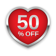50% off silver badge, vector