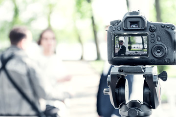 camera records video wedding