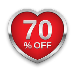 70% off silver badge, vector