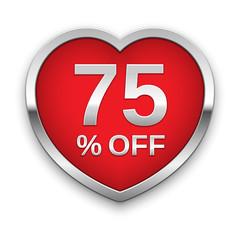 75% off silver badge, vector