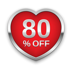80% off silver badge, vector