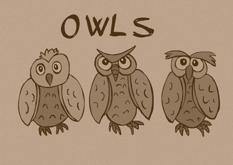 Vintage owls