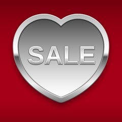 Sale silver badge, vector