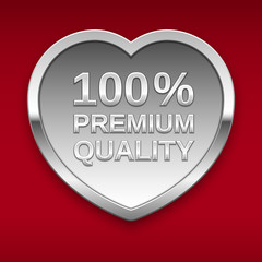 Premium quality silver badge, vector