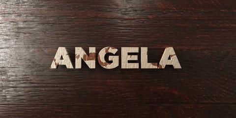 Angela - grungy wooden headline on Maple  - 3D rendered royalty free stock image. This image can be used for an online website banner ad or a print postcard.