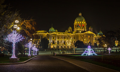 Parliament of Republic Serbia New Year decoration