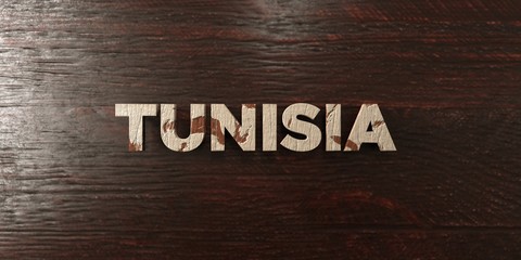 Tunisia - grungy wooden headline on Maple  - 3D rendered royalty free stock image. This image can be used for an online website banner ad or a print postcard.