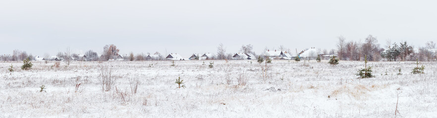 Вид на деревню зимой © Тищенко Дмитрий