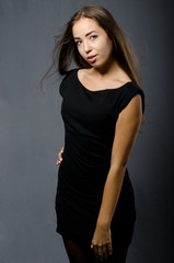 beautiful girl in black dress