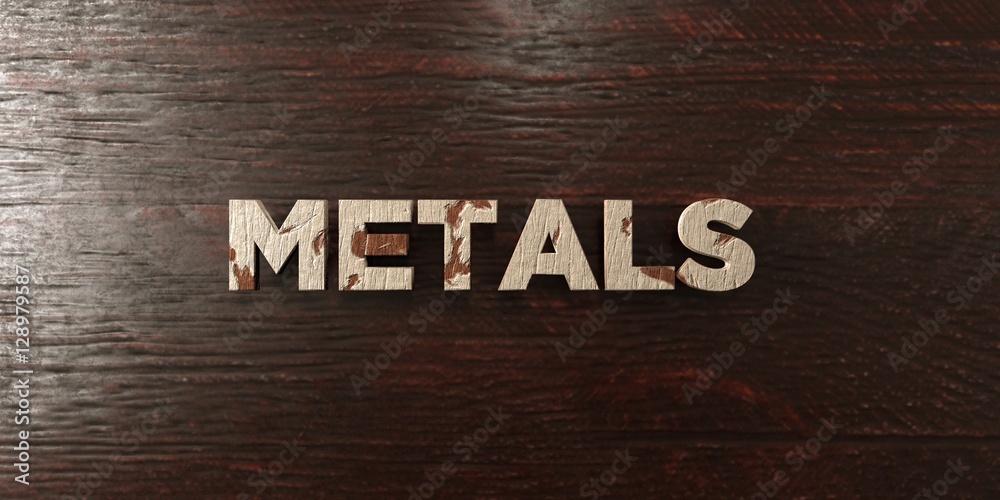 Fototapete metals - grungy wooden headline on maple - 3d rendered royalty free stock image. this image can be u