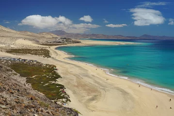 Fotobehang Sotavento Beach, Fuerteventura, Canarische Eilanden Stranden van Fuerteventura - Risco del Paso en Playa de la Barca