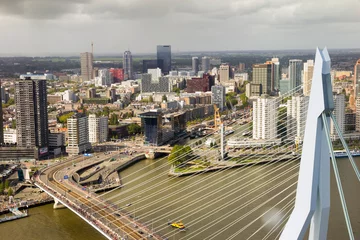 Fotobehang Erasmusbrug View over Rotterdam, The Netherlands