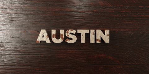 Austin - grungy wooden headline on Maple  - 3D rendered royalty free stock image. This image can be used for an online website banner ad or a print postcard.