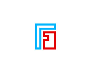 Initial Letter F Simple Logo Design Template