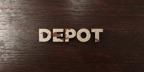 Depot - grungy wooden headline on Maple  - 3D rendered royalty free stock image. This image can be used for an online website banner ad or a print postcard.