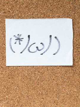 The series of Japanese emoticons called Kaomoji, embarrassed