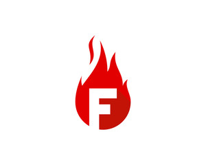 Initial Letter F Fire Flame Logo Design Template