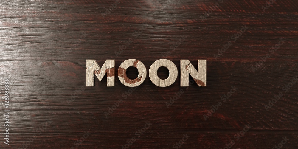 Fototapete Moon - grungy wooden headline on Maple  - 3D rendered royalty free stock image. This image can be used for an online website banner ad or a print postcard.