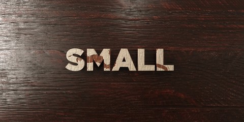 Small - grungy wooden headline on Maple  - 3D rendered royalty free stock image. This image can be used for an online website banner ad or a print postcard.