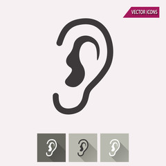 Naklejka premium Ucho - ikona wektor