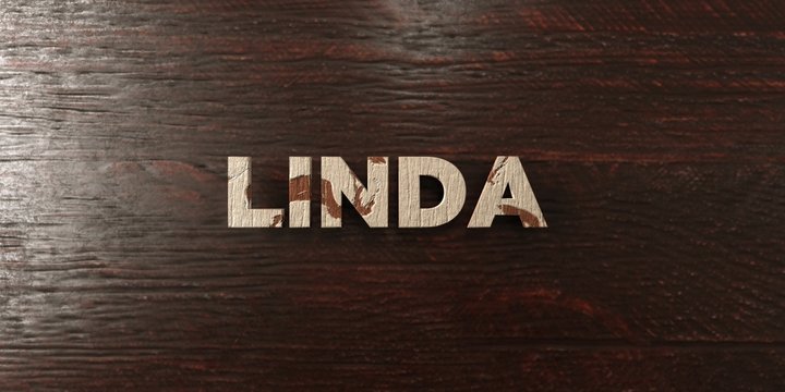 Linda - grungy wooden headline on Maple  - 3D rendered royalty free stock image. This image can be used for an online website banner ad or a print postcard.