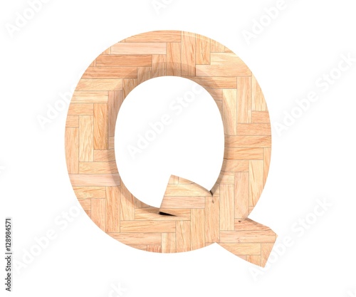 3d Decorative Wooden Alphabet Capital Letter Q Stock Photo And