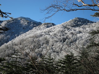 雪化粧した山々