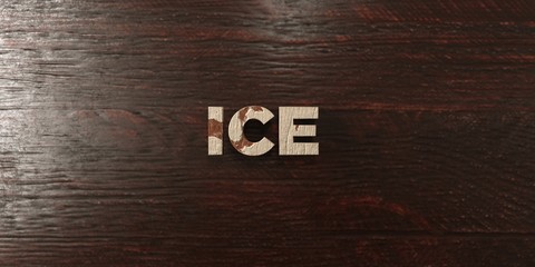 Ice - grungy wooden headline on Maple  - 3D rendered royalty free stock image. This image can be used for an online website banner ad or a print postcard.