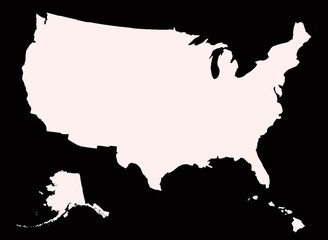 US MAP on black background
