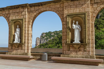 Fototapeta na wymiar Santa Maria de Montserrat is a Benedictine abbey located on the