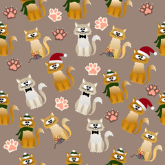 pattern with cute cats