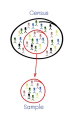 Naklejka premium Research Process Sampling from A Target Population