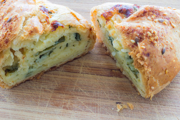 Karaite dish with meat. Pie with meat