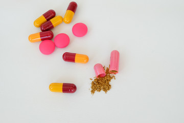 Drug prescription for treatment medication.