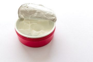 Metal box of skin hydration cream 