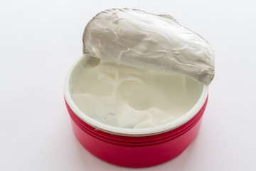 Metal box of skin hydration cream 