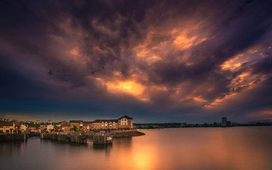 cardiff bay sunset