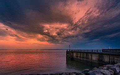 Fototapeta premium cardiff bay sunset